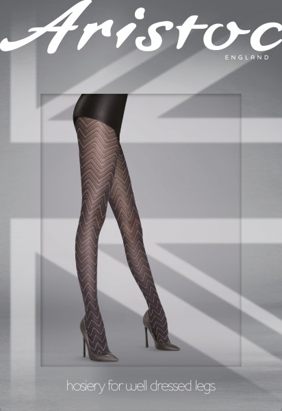 Glamouröse Strumpfhose mit Zickzack-Muster Chevron Tights von Aristoc