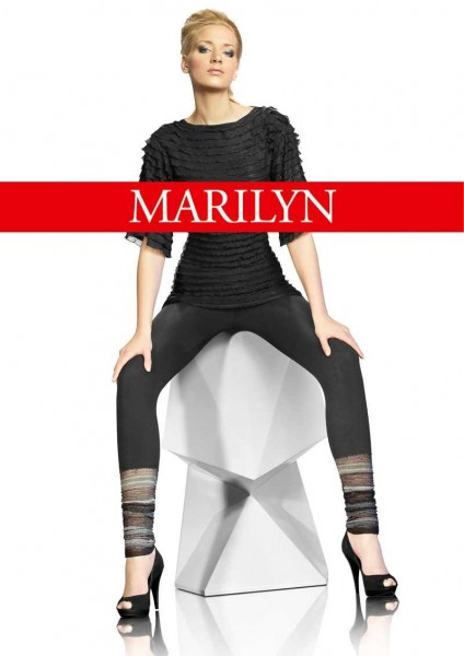 Marilyn Lange Leggings mit gerafftem Ziersaum Fantazy, 120 DEN