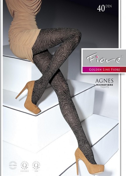 Fiore Elegante Strumpfhose mit floralem Muster Agnes