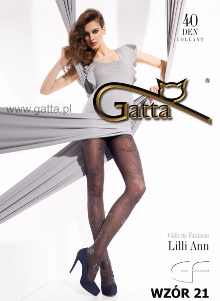 Gatta Elegante Strumpfhose mit dezentem Blumenmuster Lilli Ann 21, 40 DEN