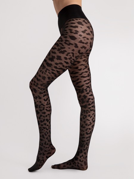 Figurformende Feinstrumpfhose mit glänzendem Animal-Print von Fiore