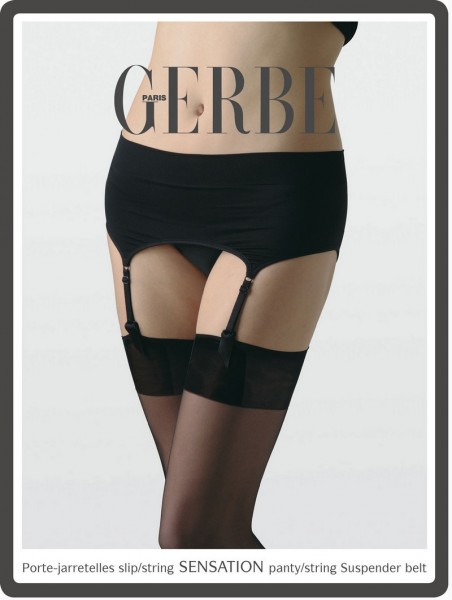 Gerbe Eleganter Strapsguertel in Satin-Optik 2in1 Sensation mit String-Tanga