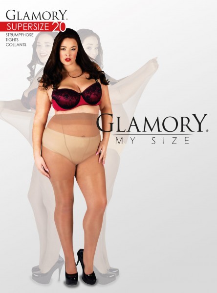 Glänzende sehr große Feinstrumpfhose Supersize 20 von Glamory