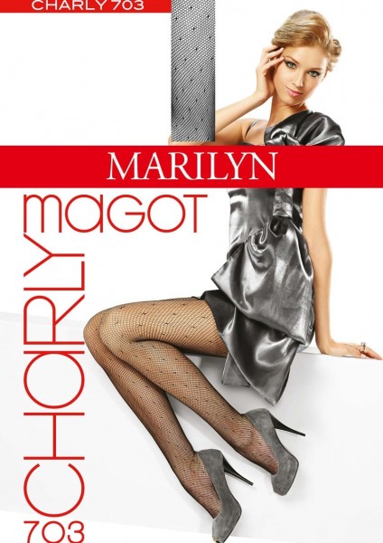 Marilyn NetzStrumpfhose mit modischem Tupfenmuster Charly Magot, 30 DEN