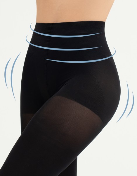 Blickdichte Strumpfhose mit figurformendem Höschenteil und Push-Up-Effekt von Cette