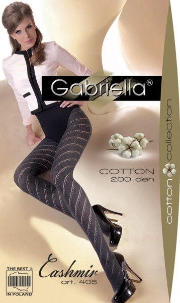 Gabriella Baumwollstrumpfhose mit diagonalen Ringeln Cashmir 405