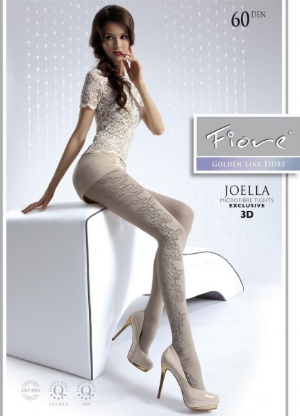 Fiore Blickdichte Strumpfhose mit wunderschoenem floralem Muster Joella